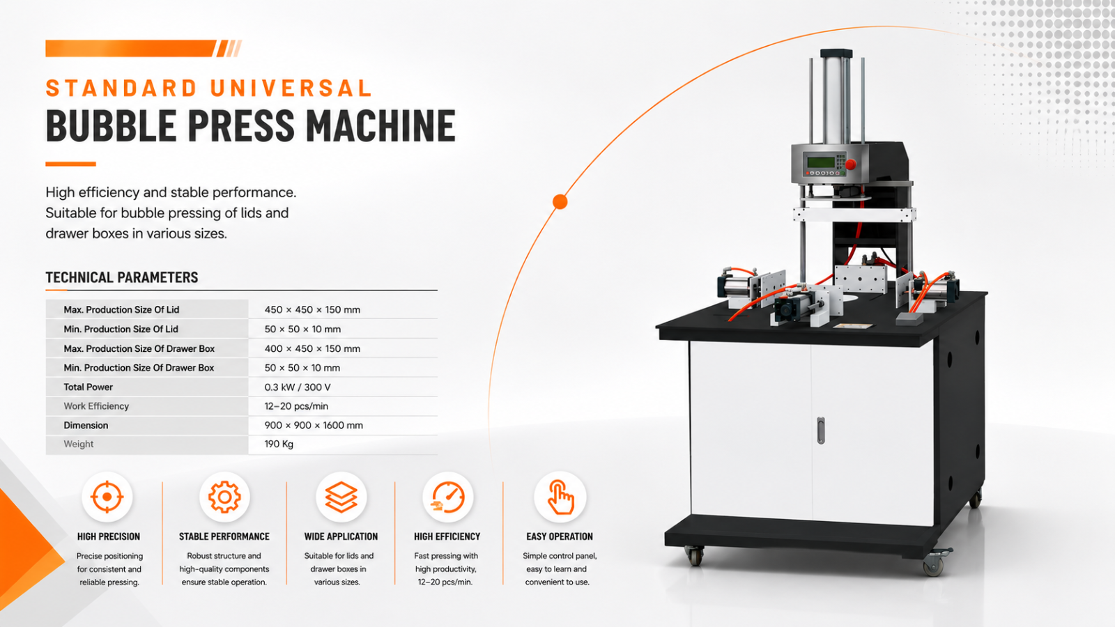 Standard Universal Bubble Press Machine